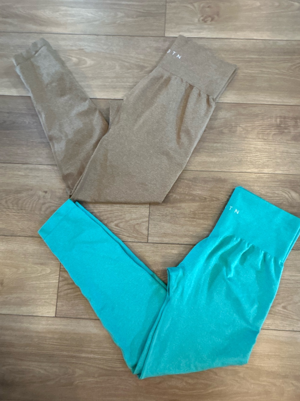 NVGTN Leggings Bundle 2 Pack XL Teal & Taupe Seamless Activewear
